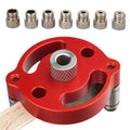 Drill Guide Locator Self Centering Doweling Jig, 3/4/5/6/7/8/9/10mm Self Center Dowel Jig Handheld, Straight Holes Wood Panel Hole Puncher Center Finder Woodworking Joints Tool