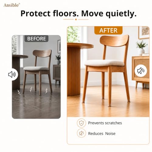 Ansible 36Pcs Chair Leg Floor Protectors for Hardwood Floors, Silicone Caps - size: Large