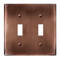 ENERLITES Toggle Light Switch Metal Cover Plate, 2-Gang, Antique Copper - color: Antique Copper, size: Standard Size