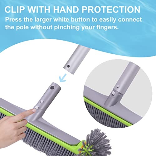 Sepetrel Pool Brush Head for Cleaning Walls,Heavy Duty Inground/Above Ground Swimming Pool Round Scrub Brushes with Premium Strong Bristle & Reinforced Aluminium Back - size: 18" Round