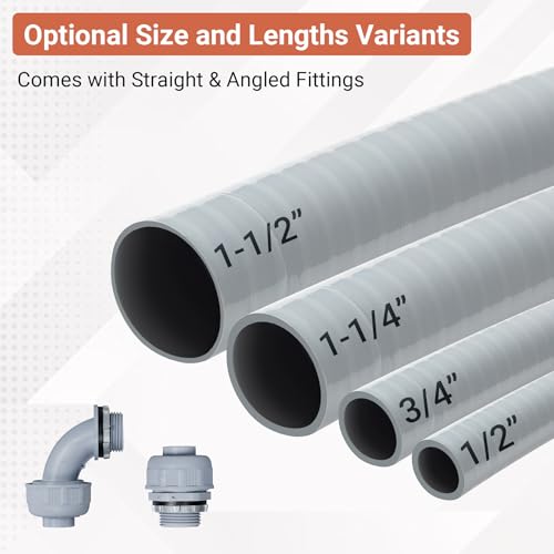 Liquid-Tight Conduit Kit 1/2inch 25ft w/UL Certification - size: 1/2inch 25ft