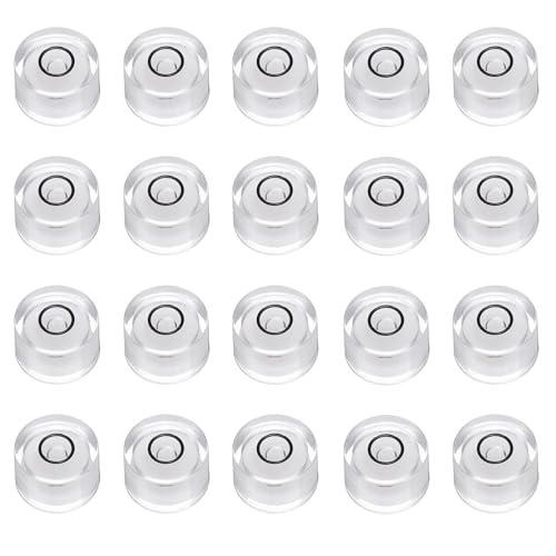 HARFINGTON 20pcs Small Circular Bubble Spirit Level 12x7.5mm,White/Black - color: White/Black, size: 12x7.5mm