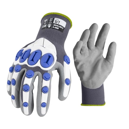 Safety Work Gloves Men Women, Impact Gloves with TPR Protection - color: Grey, size: Small