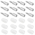 12pcs Screw in Shelf Pins with Anti-Slip Clear Sleeve, Nickel Plated Shelf Pegs Cabinet Shelf Holders Shelf Support Pegs, Small Shelf Brackets Phillips Head Pegs for Shelves - color: Clear Sleeve