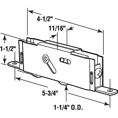 Sliding Patio Door Tandem Roller Assembly for Guardian Glass Doors, 1-1/4" Steel Ball Bearing, 5-3/4" Hole Centers, Edge Adjustable, 2 Pack - style: Edge Adjuster