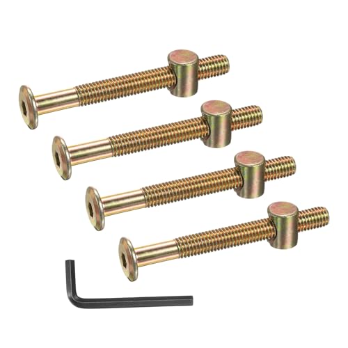 PATIKIL 4 Set Bunk Bed Bolts and Nuts Kit, M8x75mm Furniture Bolts Hex Drive Socket Cap Hardware Replacement for Beds Headboards Chairs - size: M8x75mm