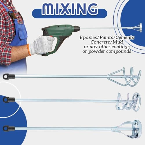 MorningRo 3 Pack Paint Mixer for Drill, Concrete Cement Mixer, White Zinc - color: White Zinc
