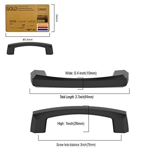 Amerdeco 10 Pack Matte Black Cabinet Pulls 3 Inch(76MM) Hole Centers Kitchen Cabinet Handles Hardware Kitchen Handles for Cabinets Cupboard Handles Drawer Pulls ZH0032 - color: Matte Black, size: 3"/76MM Hole Center