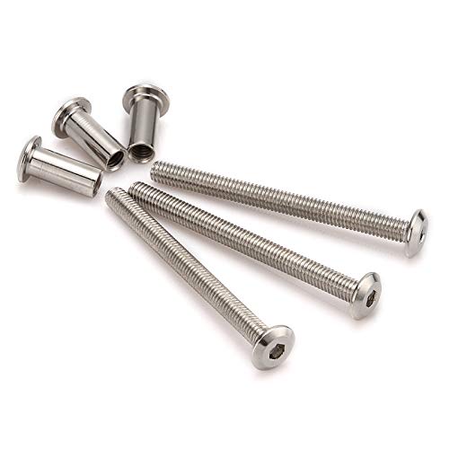 M6 Furniture Joint Connector Bolt & Cap Nut Kit 40MM 20pcs - size: 40mm (20pcs)