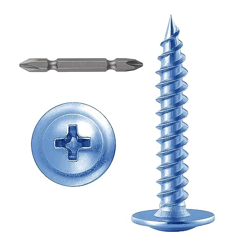 Wensilon（500 pcs）#4×3/4" Phillips Truss Head Wood Screws Galvanizing Quick Metal Self Tapping. - color: Silver, size: #4×3/4"