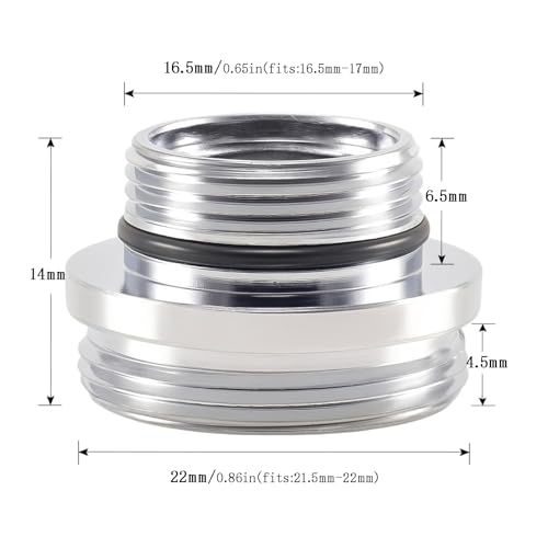 Faucet Aerator Adapter, M16.5 Male to 55/64" Male Adapter(M16.5-M22) - color: Silver, size: M16.5-M22