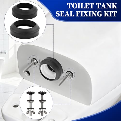 Universal Toilet Tank Bolts & Rubber Gaskets - color: Silver、Black、White