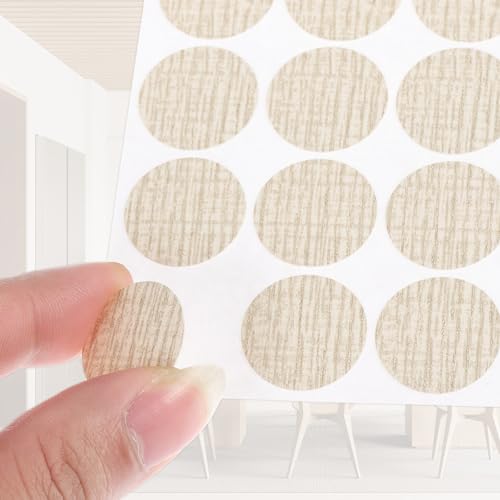 PATIKIL 270 Pieces Screw Hole Stickers, 5 Sheet Self-Adhesive Waterproof PVC Wood Grain Sticker for Screw Holes Wall Cabinets Desk Repairing, Checkered Beige, 21mm/0.83 Inch - color: Checkered Beige