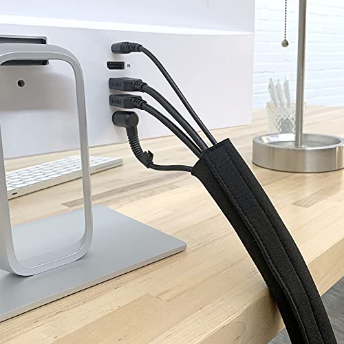 Hook and Loop Cable Sleeve by Wrap-It Storage - 48" x 4.5" (2-Pack) Black - size: 48 in (2-Pack)