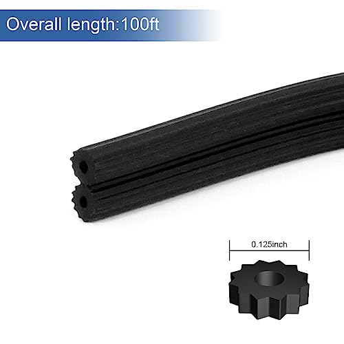 Window Screen Spline, 0.125" x 100' Replacement Round Black Window Screen Retainer Spline, Window Screen Repair Tool - size: 0.125" x 100'