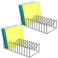 2 Sets 12 Sections Metal Desk Organizer,Office File Holder for Clipboard,Manila Folder,Book & Magazine, Iron Desktop Storage for Kitchen Utensil & Cable,Home Office Organization