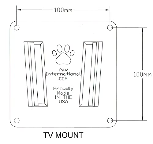 PAW International Black Polymer (Plastic) RV TV Bracket | VESA 100x100mm | Wall Mount, Female Sold Separately | Mates with Polymer Wall Mounts on Many Forest River RV's (not Steel Wall Mounts)