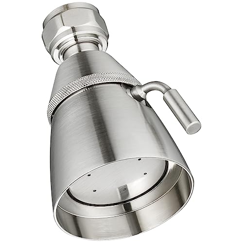 Angle Simple Shower Head High Flow, Brass Shower Sprayer, Brushed Nickel - color: Brushed Nickel