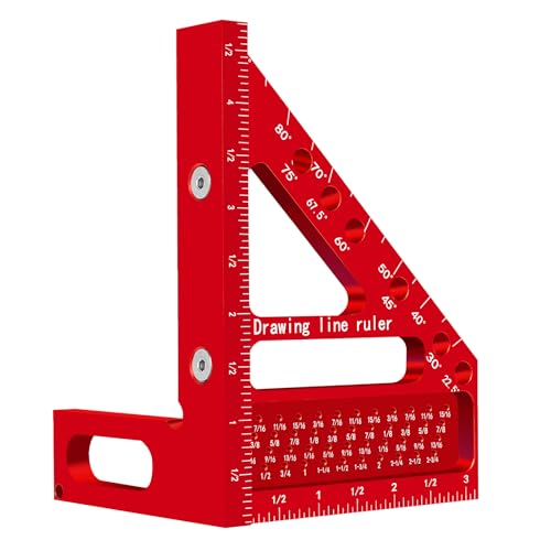 Aleric 3D Multi-Angle Carpenter Hole Scribing Ruler, Aluminum Alloy Multi Angle Measuring Ruler, 22.5-90 Degree Woodworking Protractor, Versatile Woodworking Tool for Engineer Carpenter Crafting