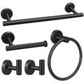 5pcs Bathroom Hardware Set, Matte Black Bathroom Hardware Set, Including 16" Hand Towel Bars, Toilet Paper Holders, Towel Rings, Robe Towel Hooks - color: 5pcs 16" Matte Black