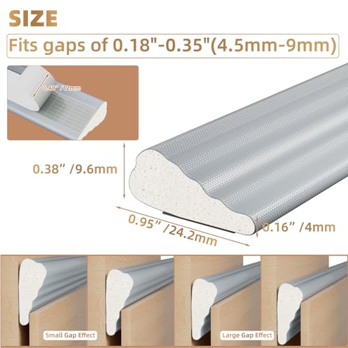 Kneelisa 3Pcs×196” Wedge-Shape Foam Window Weather Stripping Door Seal - color: Gray, size: 3pcs×196"