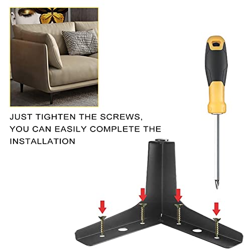AODIOU Furniture Legs Metal Feet: Cabinet Legs 4 Inch Triangle Feet Replacement Dresser Legs Set of 4 - color: Black, size: 4'' / 10cm(4PCS)