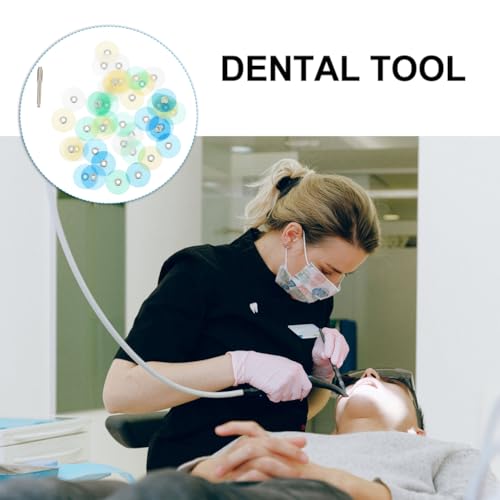 Healifty Finishing Discs with Mandrel Tooth for Composite Filling Finishing Oral Polish Tool for Front and Back 0.59 in Diameter One-Time Use - color: 40 Pcs