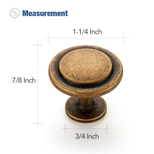 Ravinte Antique Brass Cabinet Knobs Zinc Drawer Knobs, 1-1/4 Inch, 30 Pack - color: Antique Brass