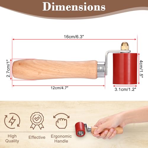 Sumnacon Seam Roller, 40mm Silicone Seam Roller with Wooden Handle, Welding Handheld Roller Tool for Automotive Sound Deadening, Banner, Wallpaper Application, PVC/TPO/EPDM Single Ply Roofing Tape - size: 40mm