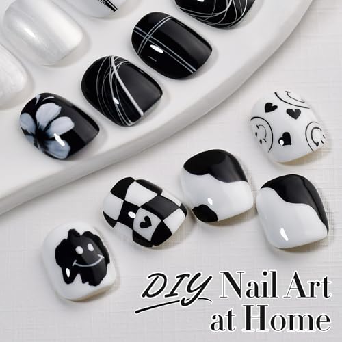 Double Rhythm 15ML Gel Nail Polish Pure Sheer Same Color Same Bottle Soak Off Gel Polish Art Manicure Salon DIY at Home for Women (Black-A1015) - color: Black