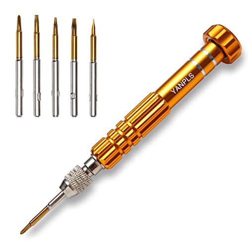 Mini Eyeglass Repair Kit Glasses Screwdriver Pocket Precision Tool - color: Gold