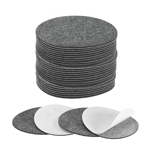 M METERXITY 30-Pack Lamp Base Felt, 4 Inch Dia. 2mm Thick Self Adhesive Round Fabric Felt Pads for Lamp/Furniture/DIY, Non-Slip Fiber Backed Patch Circles with Adhesive Backing [Grey] - color: Grey, size: 4" Dia