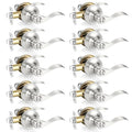 Privacy Door Levers Interior Door Handles, Keyless Interior Door Knobs for Bedroom Bathroom, Heavy Duty Zinc Alloy Reversible Interior Door Handle (10 Pack Brushed Nickel)