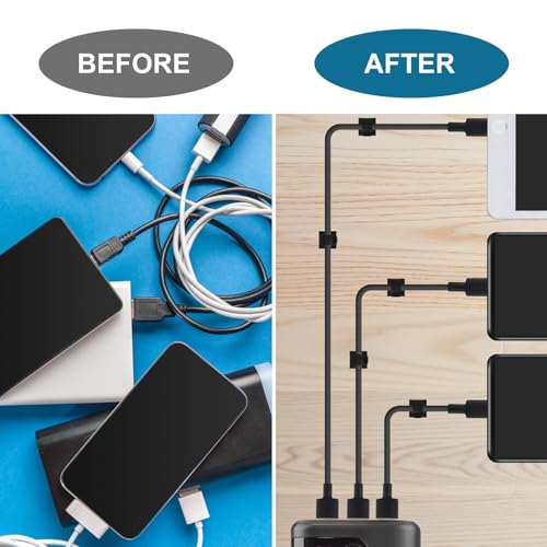 LinkDocs 30 Pieces Adhesive Cable Clips Wire Clips Cable Wire Management Wire Cable Holder Clamps Cable Tie Holder for Car, Office and Home