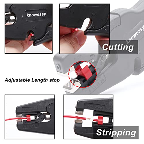 Wire Stripper, knoweasy Wire Stripper Tool with Cutter and 2 in 1 Wire Stripping Tool Works for Electronic,Electric,Automotive from 32 to 7 AWG - style: D3