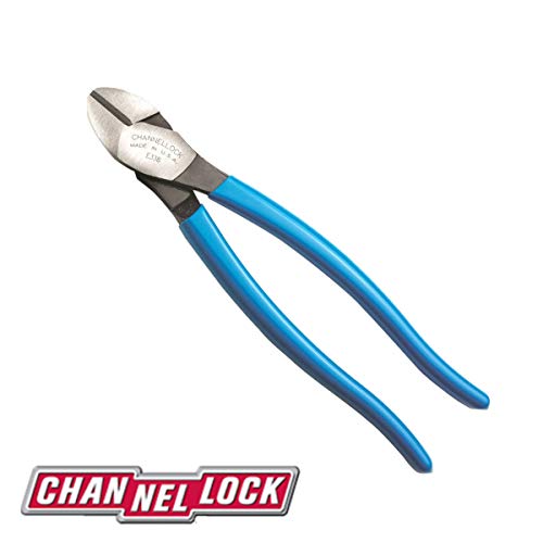 Channellock E338 8-Inch Diagonal Cutting Pliers with Xtreme Leverage Technology (XLT) Requires Less Force to Cut than Other High-Leverage Models | Laser Heat-Treated Cutting Edge for Extended Life | Forged from High Carbon Steel | Made in USA - size: 8-In