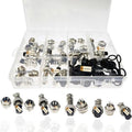 Lsgoodcare 60Pcs 2Pin 3Pin 4Pin 5Pin 6Pin 12mm GX12 Thread Male Female Panel Metal Aviation Wire Connector Plug Assortment Kit with Aviation Caps