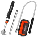 HORUSDY 4 - PIECE Magnetic Pickup Tools Kit | Extendable Telescoping Magnet Pick Up Tool Set 7-30.5” & 5-25” | Bend-It Flexible Magnetic Sweeper | Collapsible Parts Tray for Garage Workshop Yard - style: 4-Piece Magnetic Tray & Stick - Collapsible
