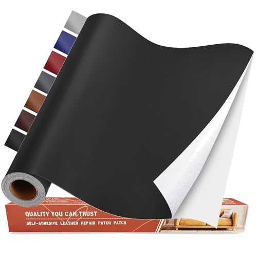 Leather Repair Tape, Self Adhesive Leather Repair Patch Kit Smooth Black - color: Smooth Black, size: 16x 63inch