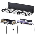 Straighteners Holder Wall Mounted Metal Hair Dryer Holder for Curling Wands Accessories Adhesive Curling Iron Holder Hair Tool Organizer for Vanity Bathroom Barber Shops (Black)