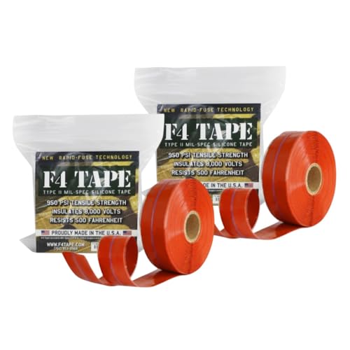 Bond It F4 Tape, Self-Fusing Silicone Tape, Pack of 2, Red - color: Red Oxide, 2 Packs