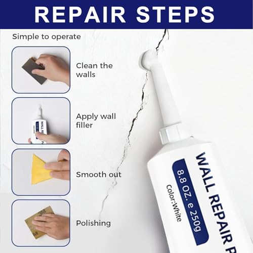 (2PCS) Efficient Drywall Repair Kit with Scraper, 2026 New Quick Drying Wall Mending Agent for Holes & Cracks Nail Holes, Multi-Functional Drywall Patch Paste Repair Kit for DIY Home Fix