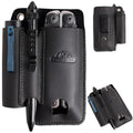 Topstache Leather Multitool Sheath with Belt Clip - Multitool Pouch for Belt - EDC Belt Organizer - Multitool Holster Fits Multitool, Flashlight, Pen - Leather Multitool Holder - Black - color: Black-L (for multitool)