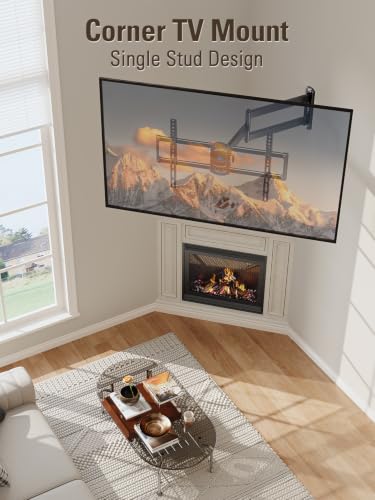 Mounting Dream Corner TV Wall Mount Long Arm Swivel for 37-55-65-75 Inch TV - size: 37"-75" TV