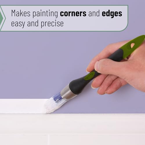 Bates- Trim Brush, 0.75 Inch, Edge Painting Tool, Trim Paint Brushes, Trimmer Edger, Trim Brush - color: Green-black, size: 0.75 inch, 1 Pack