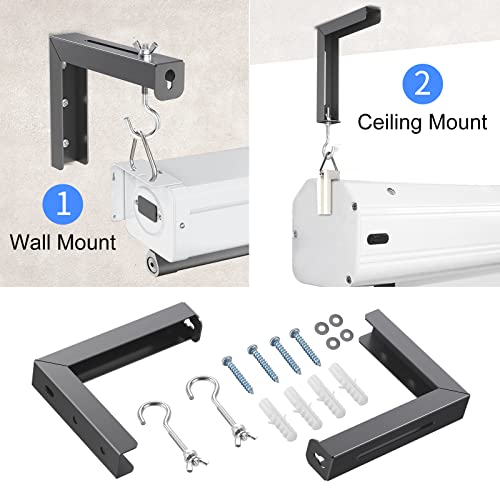suptek Universal Projector Screen Wall Mount L-Brackets Wall Hanging Mount 6 inch Adjustable Extension Mounting Hooks for Projection Screen up to 66 lbs, 30 kg Capacity Each, PRL001B, Black (1 Pair) - size: 6 inch-black