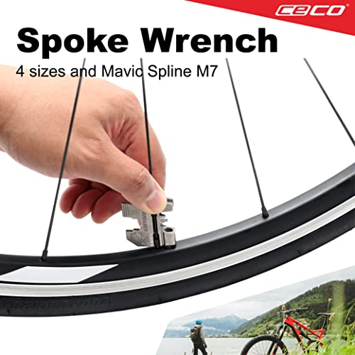 CECO USA 20 Function Bike Tool with Chain Breaker, Bicycle Multi Tool, Heavy Duty, Compact Pocket Sized, Lightweight, High Strength CR-V 6150 Tool Steel, Easy To Carry, Case Pouch Included