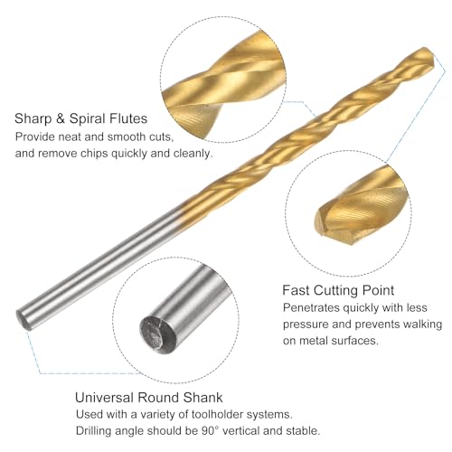 uxcell Tap & Drill Bit Set, 8-36 UNF Straight Flute Thread Tap and 9/64" (3.5mm) Twist Drill Bit, Titanium Coated M2 High Speed Steel Thread Repair Tapping Tools - size: 8-36 UNF + 9/64" (3.5mm)