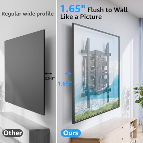 MOUNTUP TV Wall Mount Holds 250 lbs for 50-110 inch Large TVs, Heavy Duty Full Motion 1.65" Slim TV Bracket with Extension, Swivel & Tilt, Pre-Assembled, Max VESA 800x600mm, Fits 12-24" Studs - size: Fit Most 50"-110" TVs