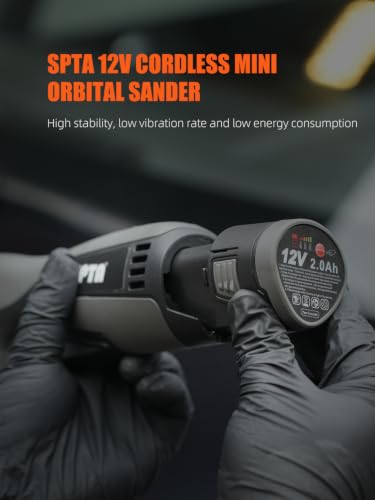 Cordelss Mini Random Orbital Angled Sander, Battery Sander, SPTA 1 inch/2 inch/3 inch -5mm Orbit Palm Sander with Brushless Motor for Sheet Metal and Paint Repair, Woodworking, Primary Wood and Panel